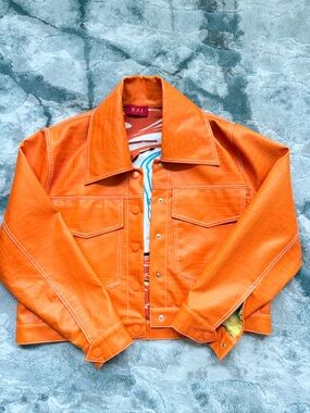 KAI Collective  Orange reversible leather Embossed Jacket
